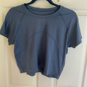 lululemon athletica Blue Short Sleeve Swiftly Crop